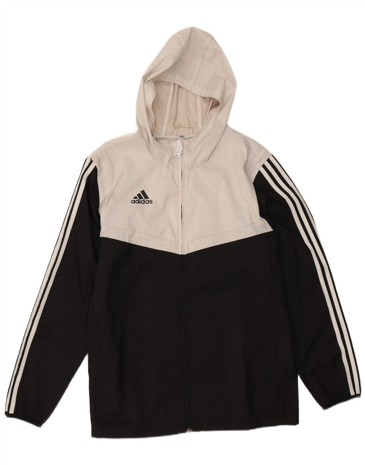 Мужской спортивный костюм Adidas с капюшоном, верхняя куртка, средний черный, полиэстер с цветными блоками