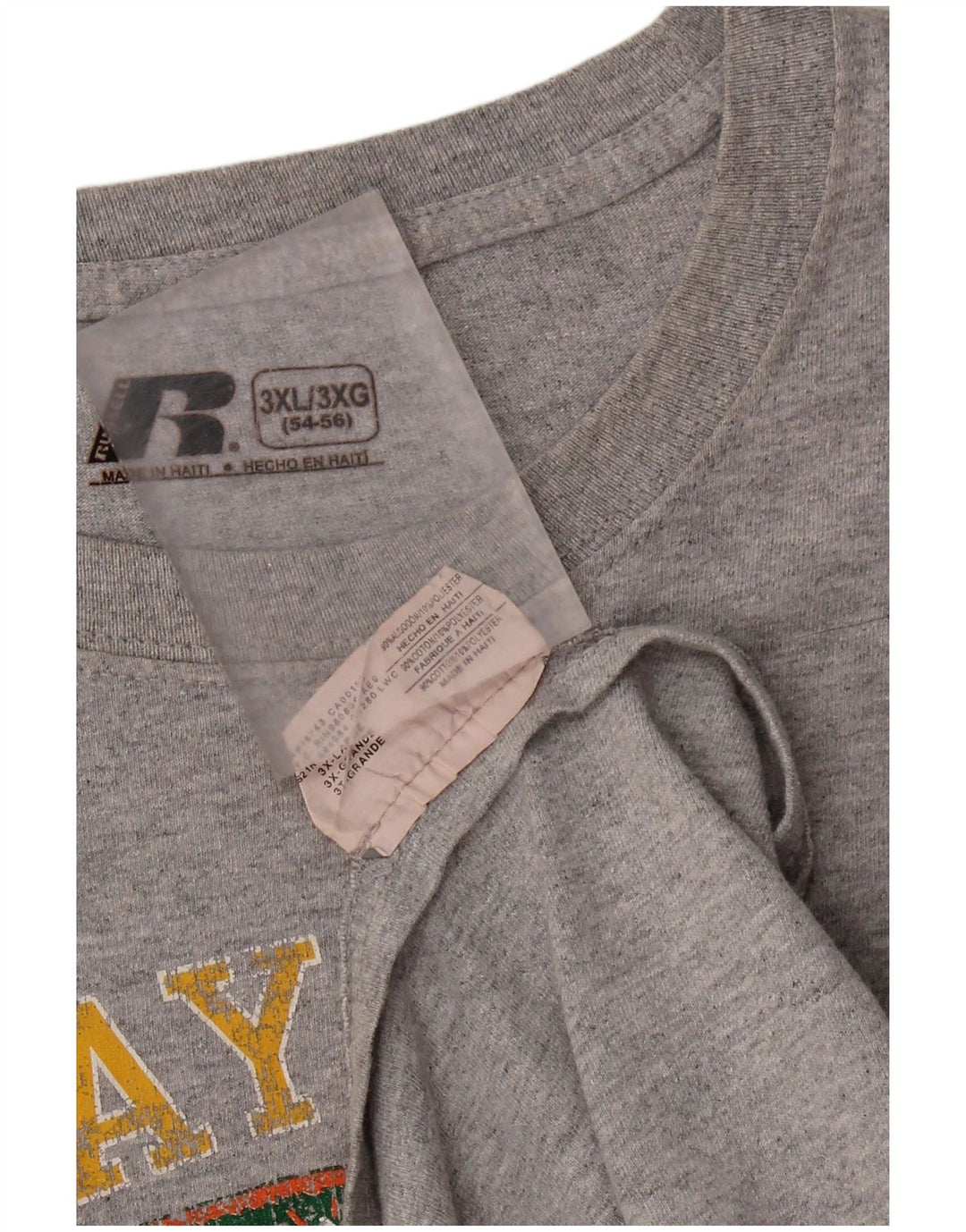 Мужская футболка с рисунком Russell Athletic Baylor Bears, топ 3XL, серый хлопок