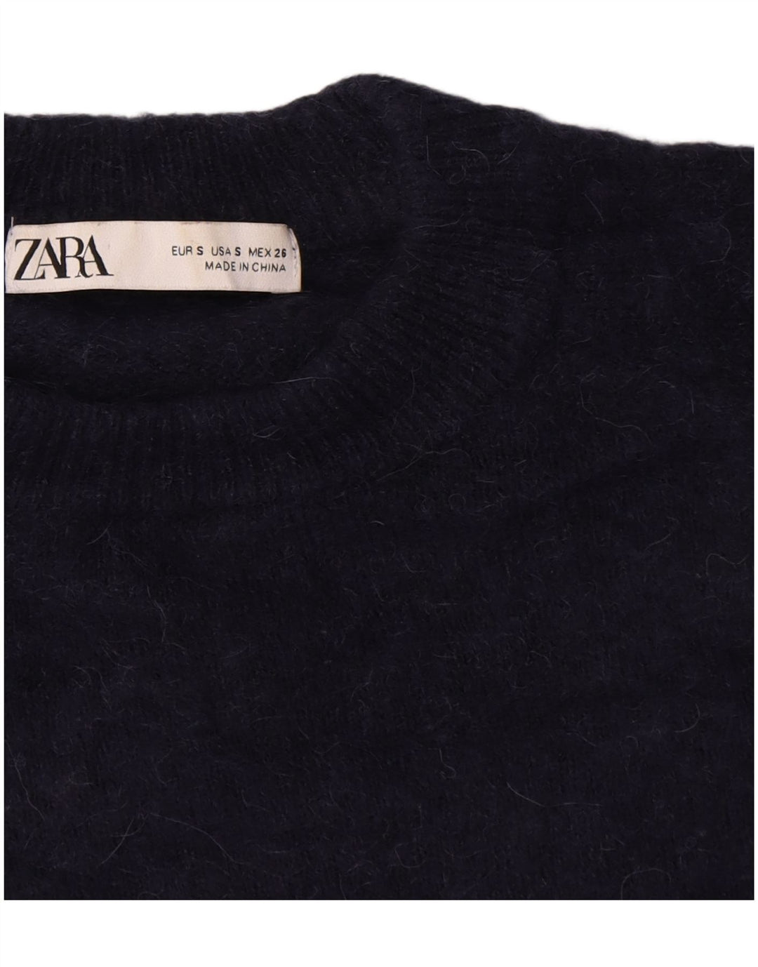 Женский свободный джемпер с круглым вырезом Zara UK 10, маленький темно-синий