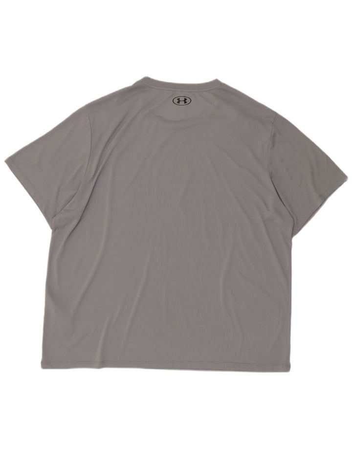 Мужская футболка с рисунком Under Armour, верх 3XL, серый полиэстер