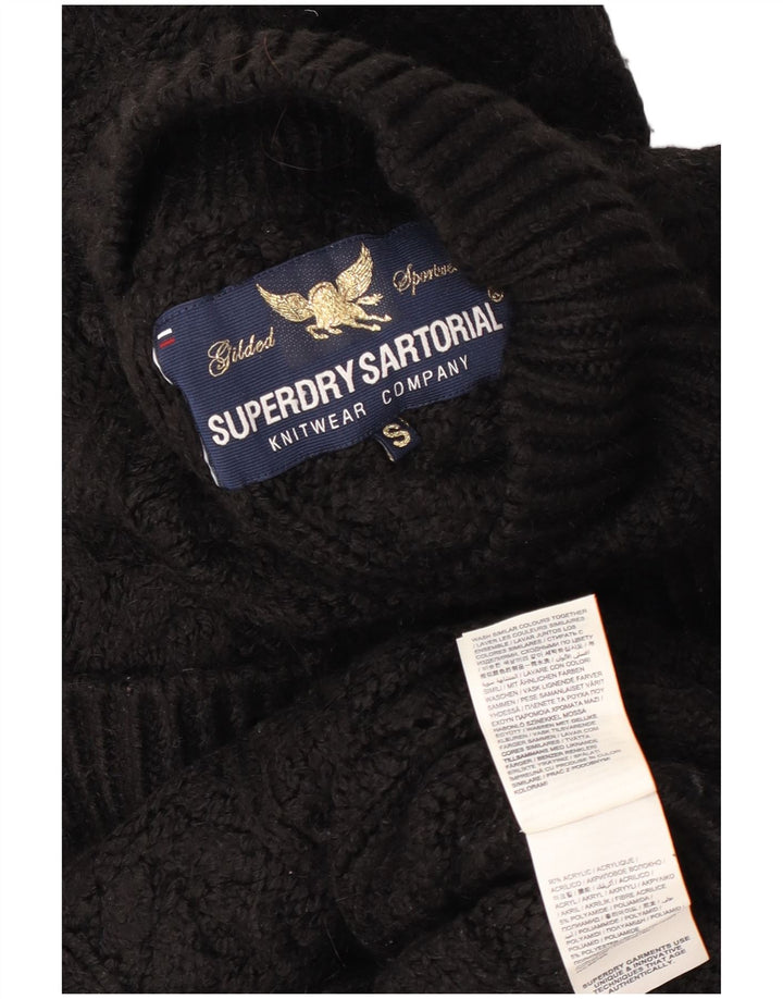 Женский свободный джемпер с высоким воротником Superdry, Великобритания, 10, маленький черный
