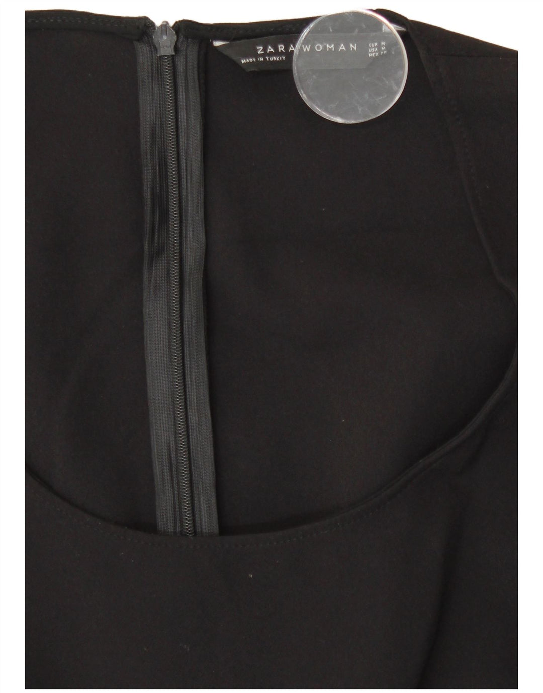 Женское облегающее платье без рукавов Zara UK 12, средний черный полиэстер