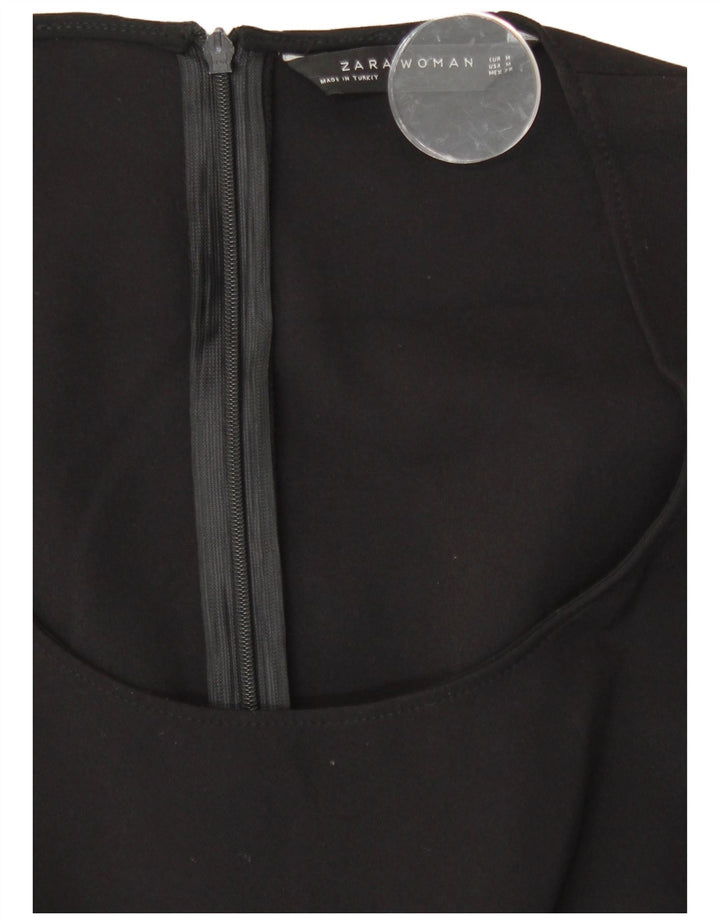 Женское облегающее платье без рукавов Zara UK 12, средний черный полиэстер