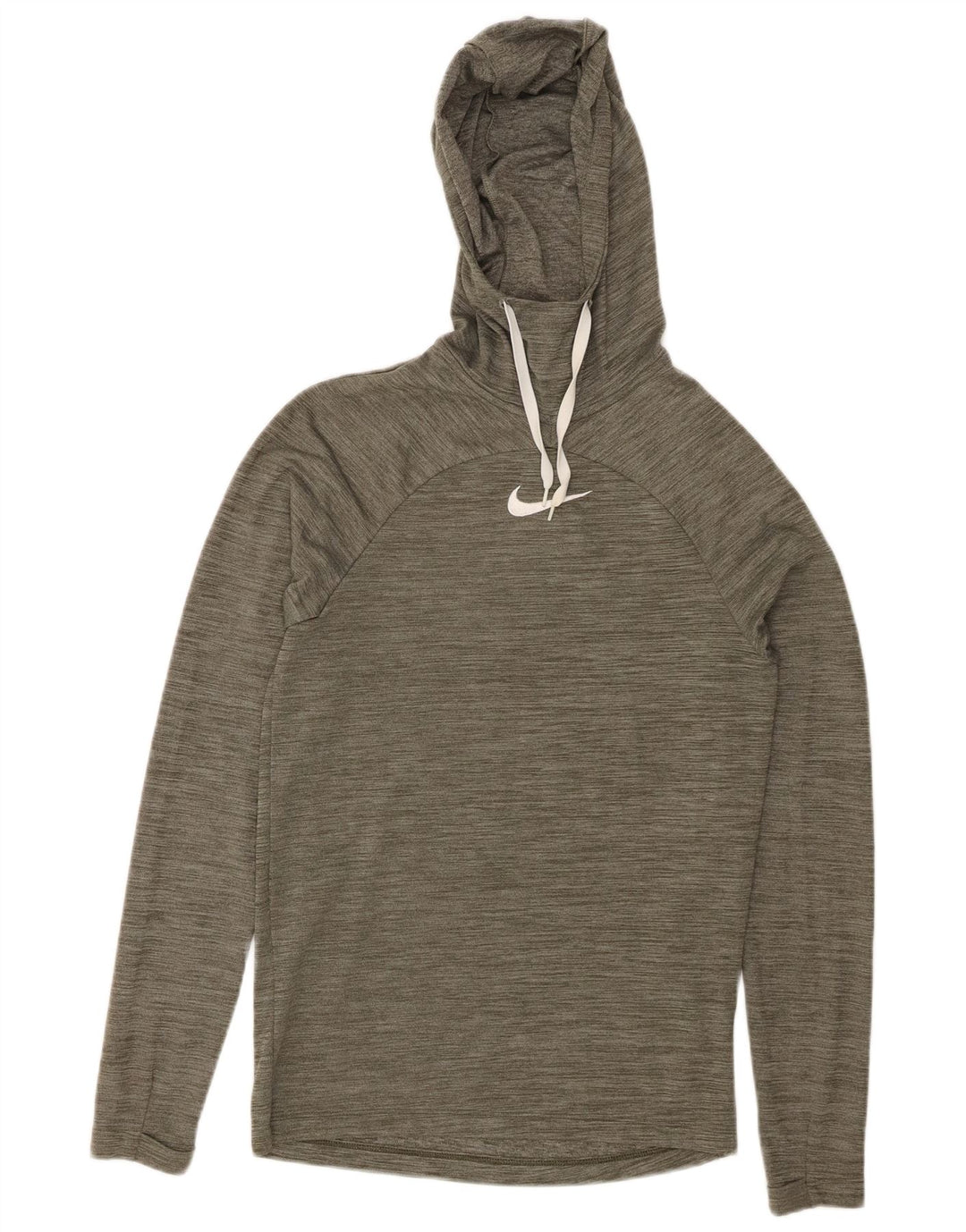 Женский джемпер с капюшоном NIKE Dri Fit UK 6 XS, полиэстер цвета хаки с крапинками