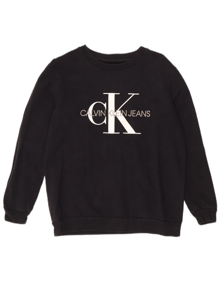 Женский свитер с рисунком Calvin Klein Jeans UK 12, средний черный
