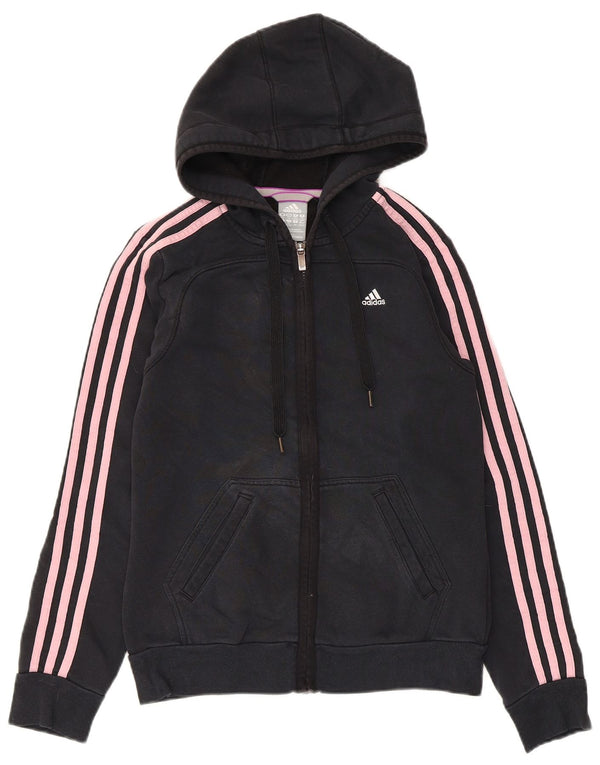 Женский свитер с капюшоном Adidas Climalite на молнии Великобритания 4/6 XS Черный