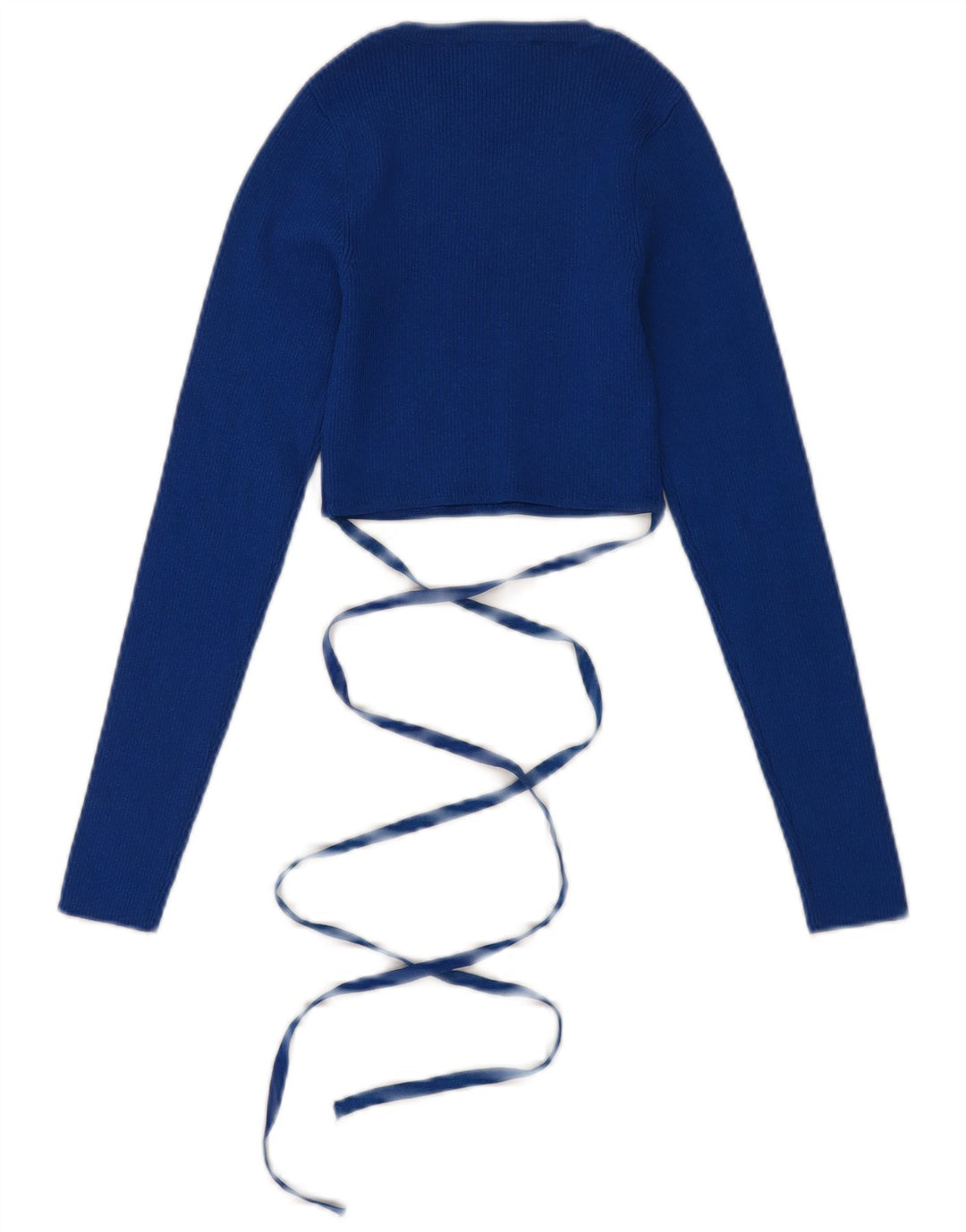 Женский укороченный джемпер с вырезом лодочкой ZARA, Великобритания, 8, маленький синий, вискоза