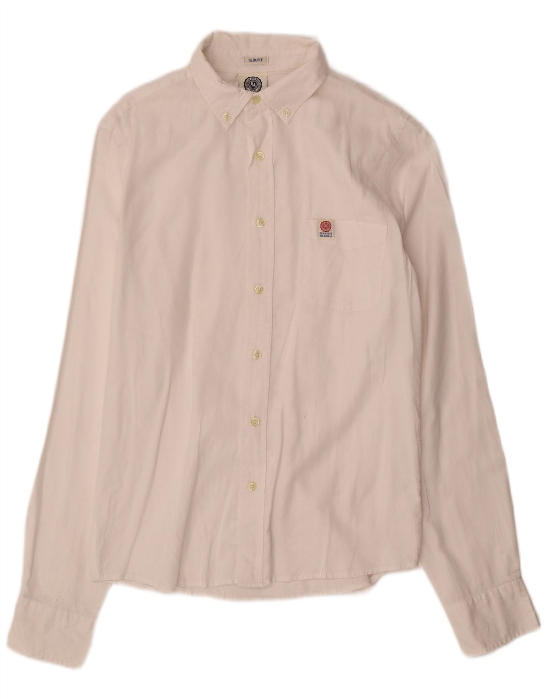 FRANKLIN MARSHALL Мужская приталенная рубашка среднего размера, белая