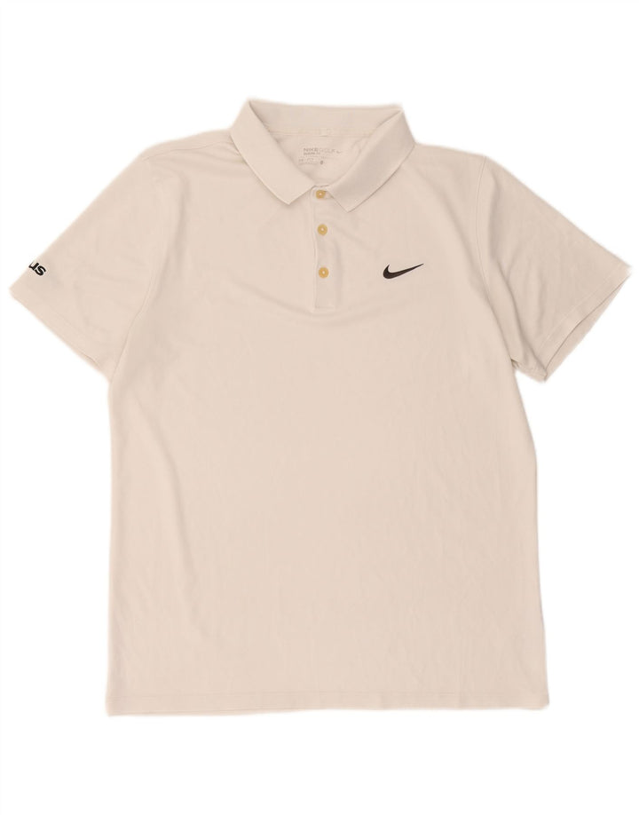 Мужская рубашка-поло Nike Dri Fit, большая белая полиэстер