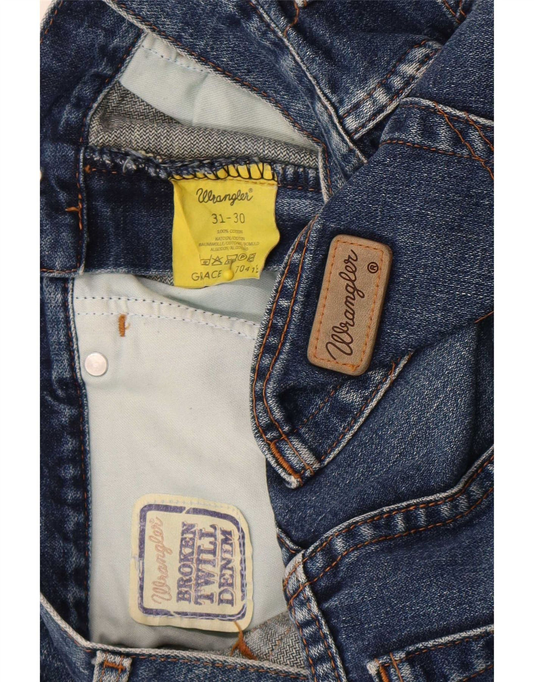 Женские прямые джинсы Wrangler Grace W31 L30 синие, хлопок