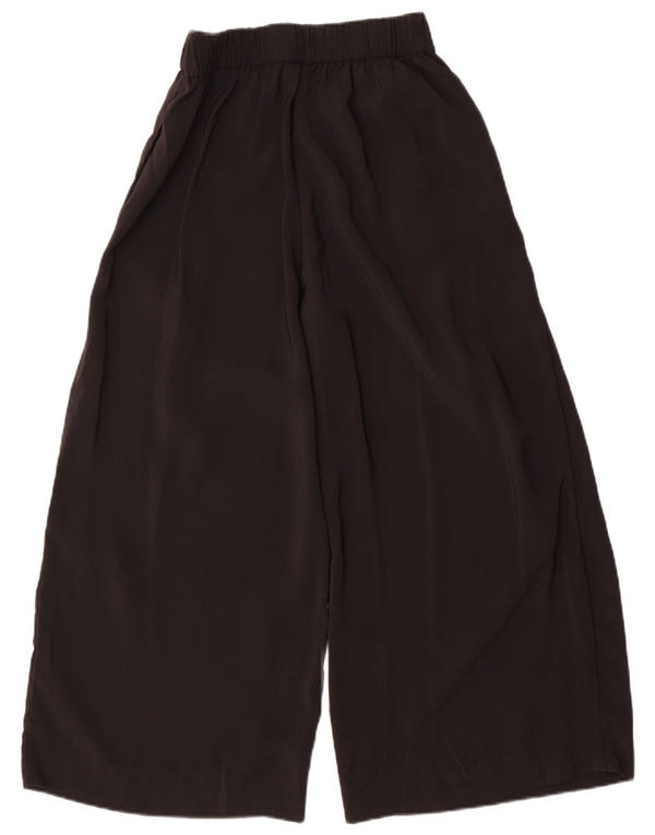 Женские укороченные широкие брюки Zara Medium W30 L24, черные, полиэстер