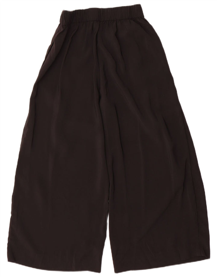 Женские укороченные широкие брюки Zara Medium W30 L24, черные, полиэстер