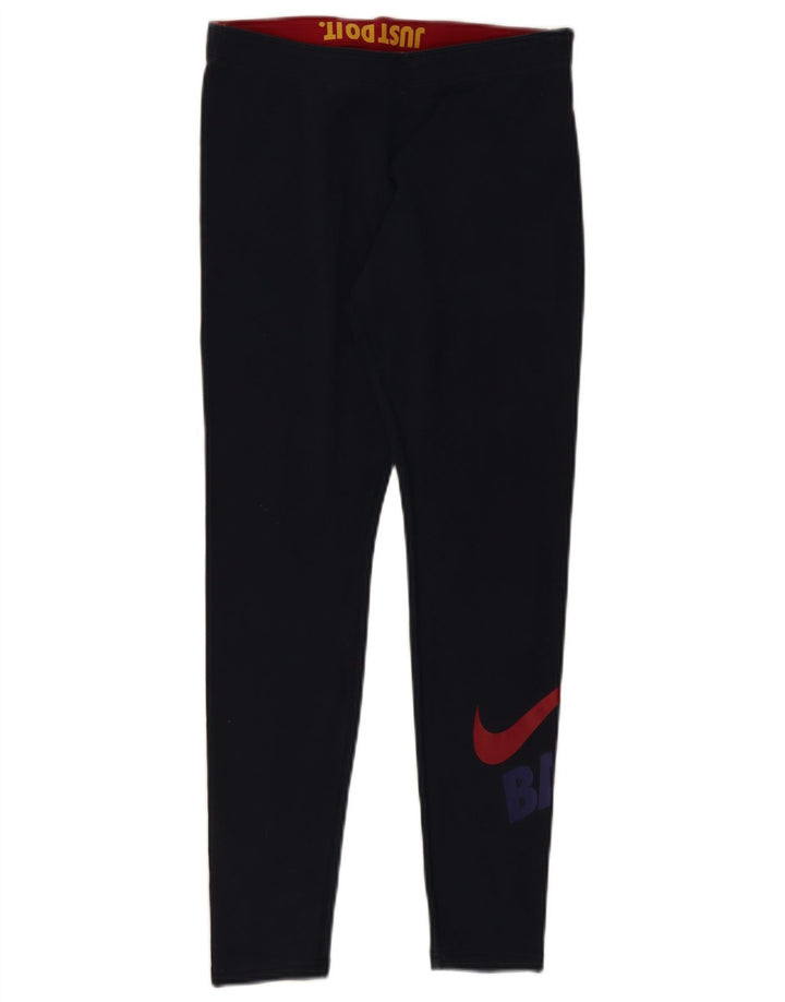 Женские леггинсы с рисунком NIKE UK 12, средний размер, темно-синий, хлопок