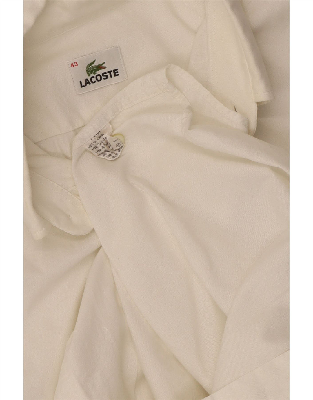 Мужская рубашка Lacoste, размер 43, большая белая хлопковая ткань