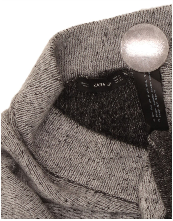 Zara Женская трикотажная юбка-трапеция среднего размера W28 Серая шерсть в крапинку