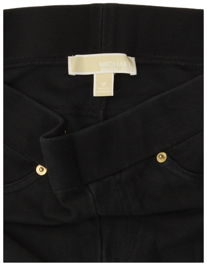 Женские леггинсы Michael Kors UK 14, хлопковые, среднего размера, черные