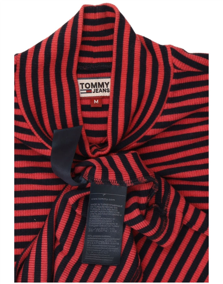 Женский топ Tommy Hilfiger с длинным рукавом UK 14, средний розовый полиэстер в тонкую полоску
