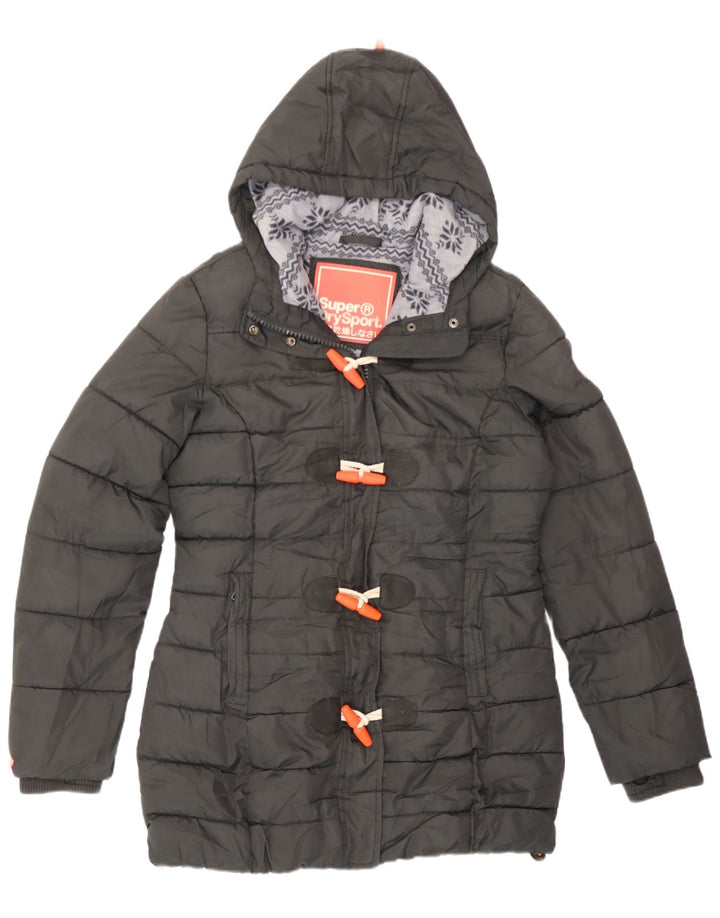 Женская утепленная куртка с капюшоном Superdry UK 14, средний серый полиэстер