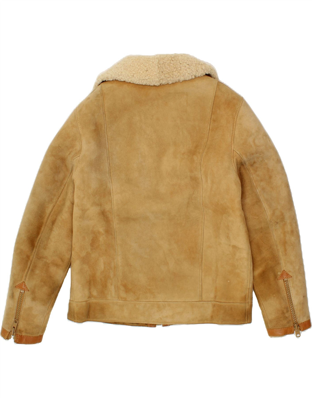 Мужская короткая куртка VINTAGE UK 36, маленькая бежевая короткая дубленка