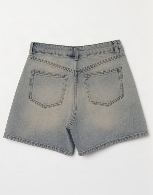Женские джинсовые шорты Zara с высокой талией EU 34 2XS W24 Синие, хлопок