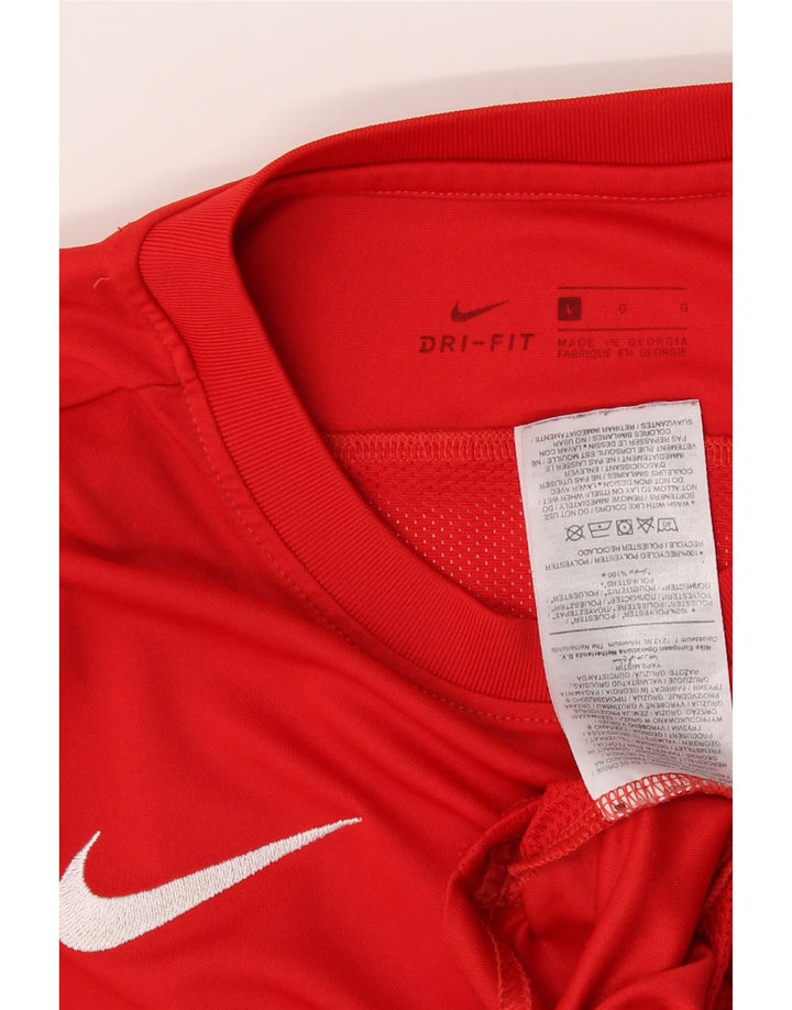 NIKE Mens Dri Fit T-Shirt Top Large Red Polyester Vintage Nike and Second-Hand Nike from Messina Hembry 