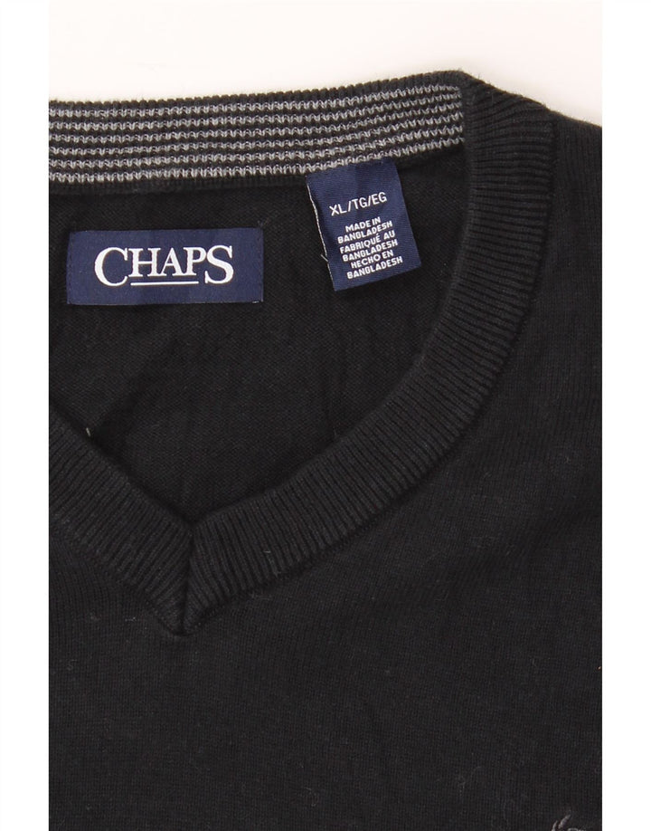 CHAPS Mens Vest Tank Top XL Black Cotton Vintage Chaps and Second-Hand Chaps from Messina Hembry 
