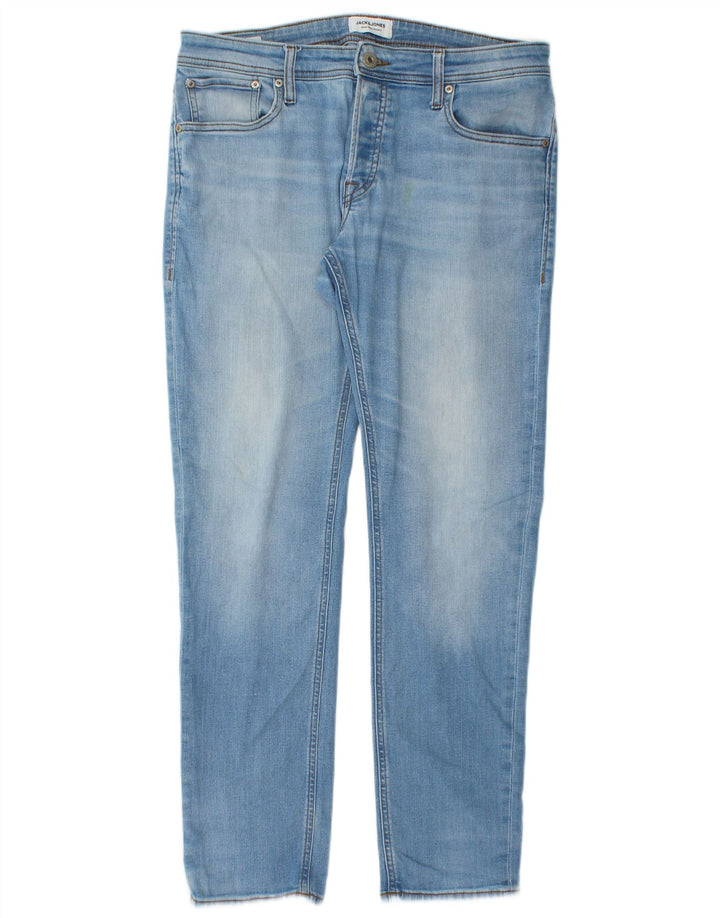 Мужские узкие джинсы Jack & Jones W34 L30, синий хлопок