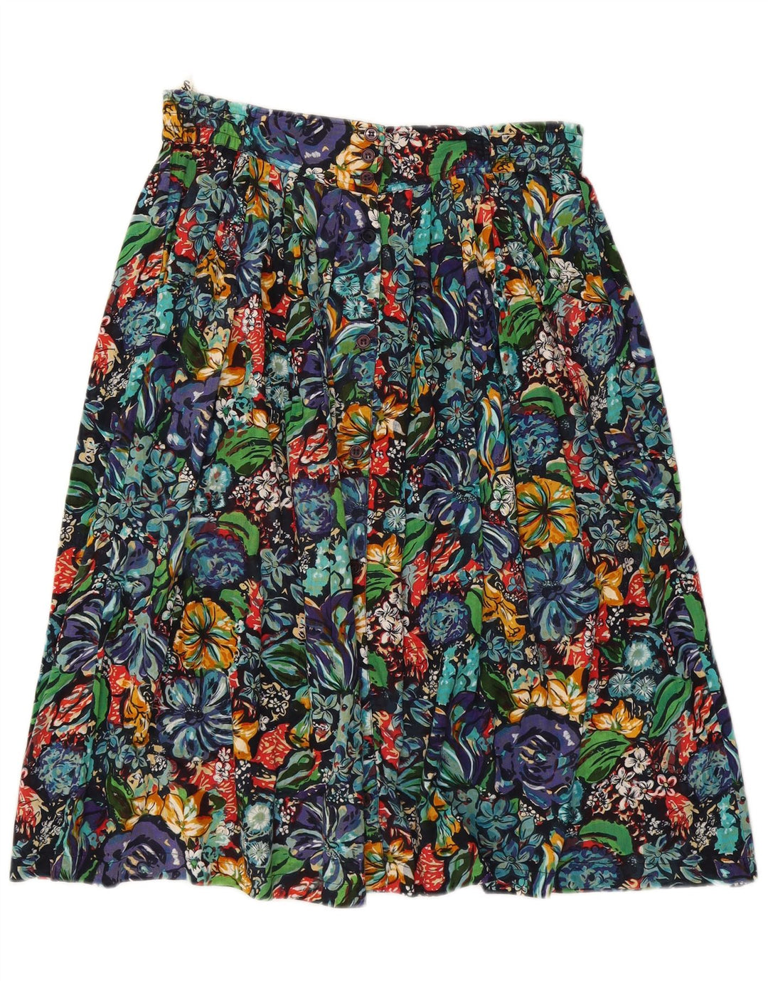 VINTAGE Womens Pleated Skirt Medium W32  Multicoloured Floral