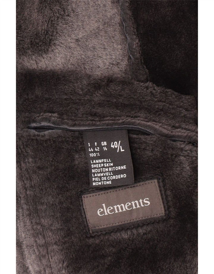 Женская дубленка Elements UK 14, большая черная овчина