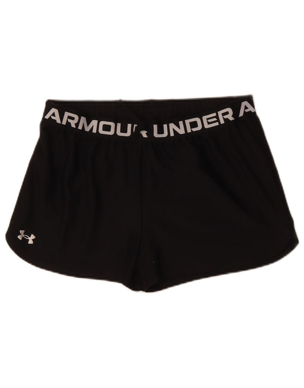 Спортивные шорты с графическим рисунком для девочек UNDER ARMOR, 13–14 лет, XL, черный полиэстер
