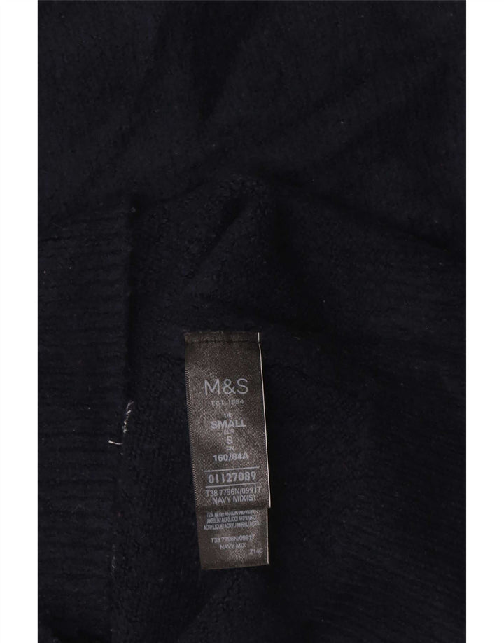 Женский джемпер с высоким воротником Marks & Spencer, Великобритания, 10, маленький, темно-синий