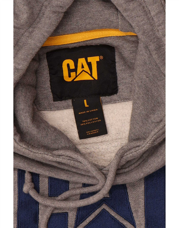 Мужской джемпер с капюшоном CAT, большой серый, хлопковый