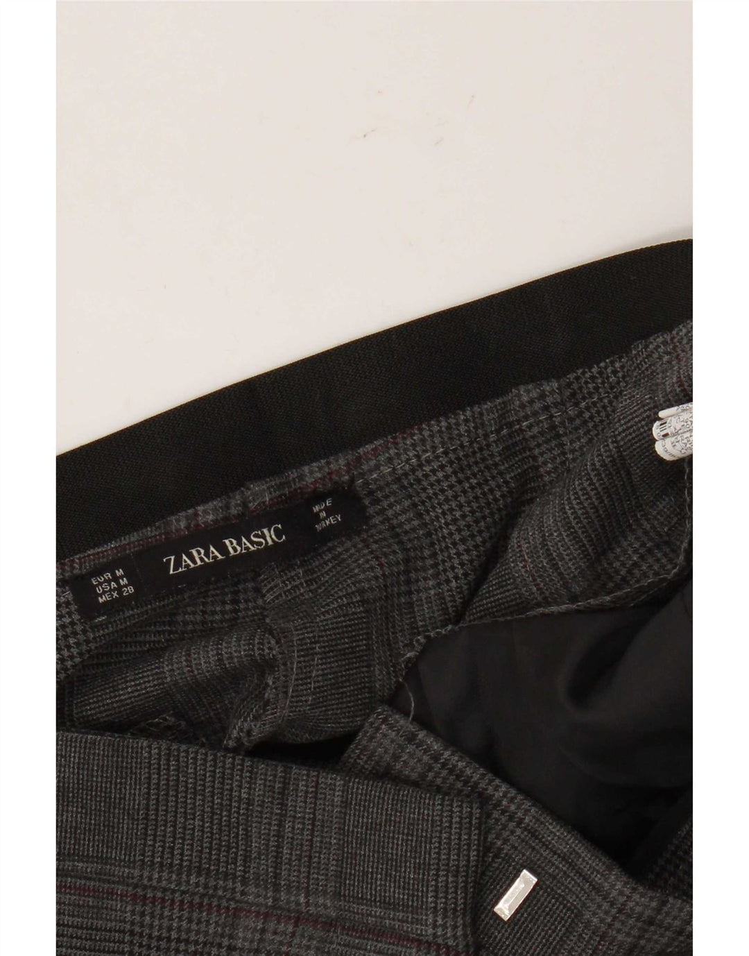 Женские узкие брюки Zara среднего размера W28 L27 в серую клетку