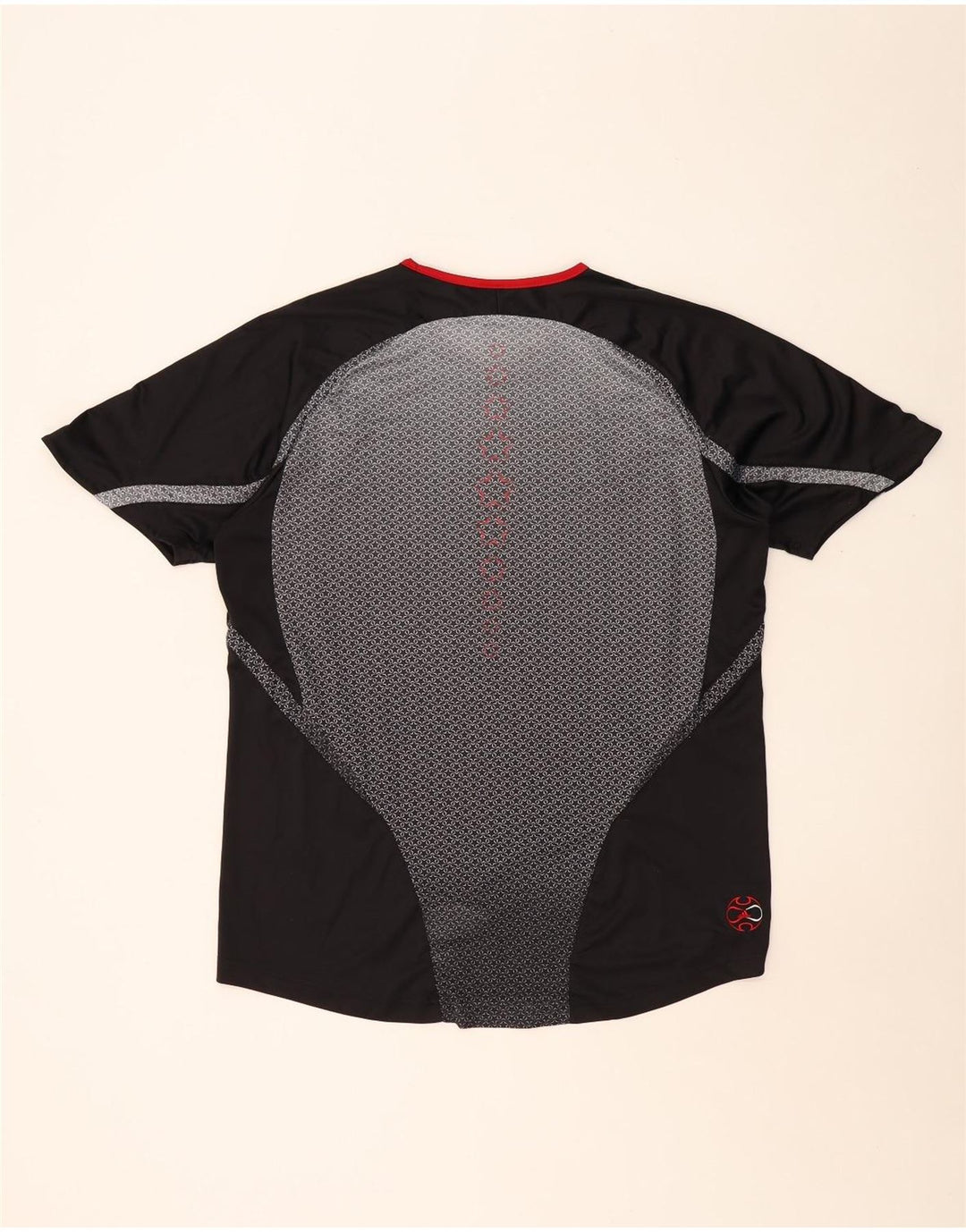 Мужская футболка ADIDAS Climacool Top XL, черная, полиэстер с цветными блоками