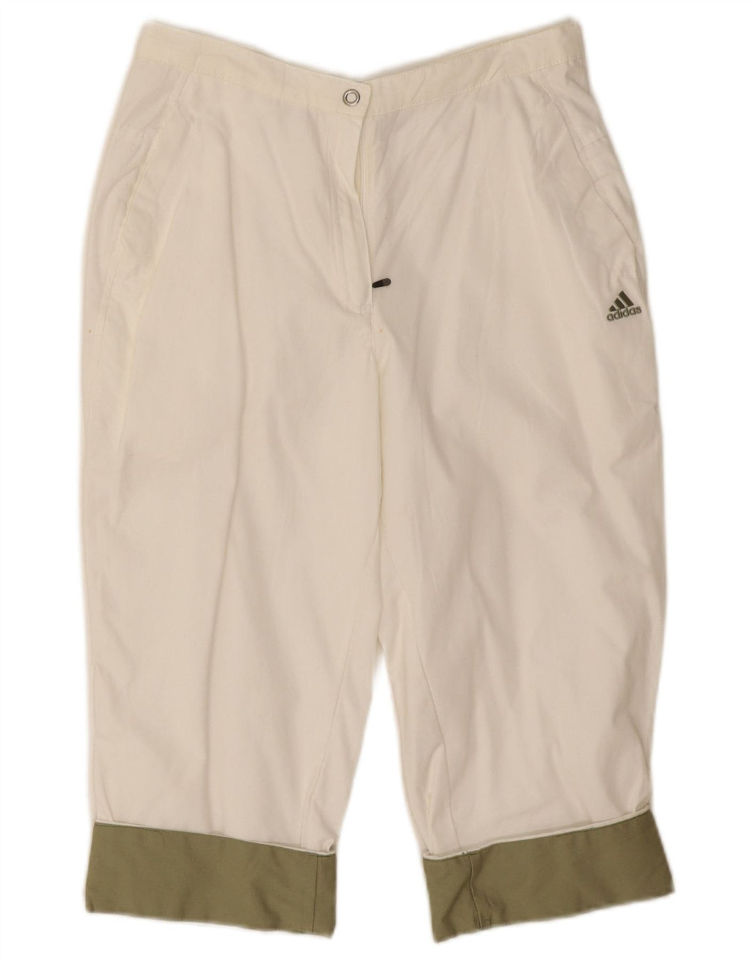 Женские шорты-бермуды Adidas UK 12 Medium W28 Off White Хлопок с цветными блоками