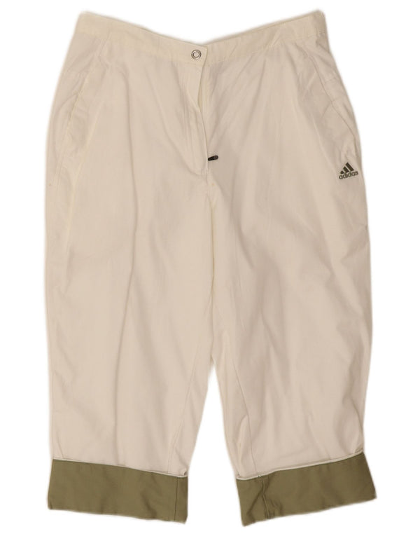 Женские шорты-бермуды Adidas UK 12 Medium W28 Off White Хлопок с цветными блоками