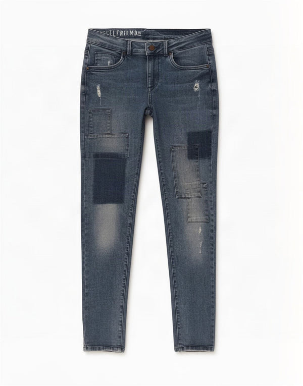 Женские узкие джинсы Marks & Spencer Girlfriend UK 10, маленькие W30 L31, синие
