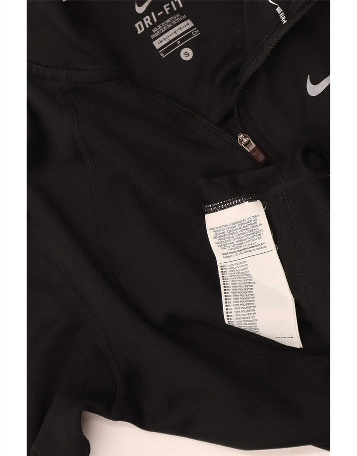 Женский спортивный костюм-пуловер с воротником на молнии Nike Dri Fit UK 10, маленький черный