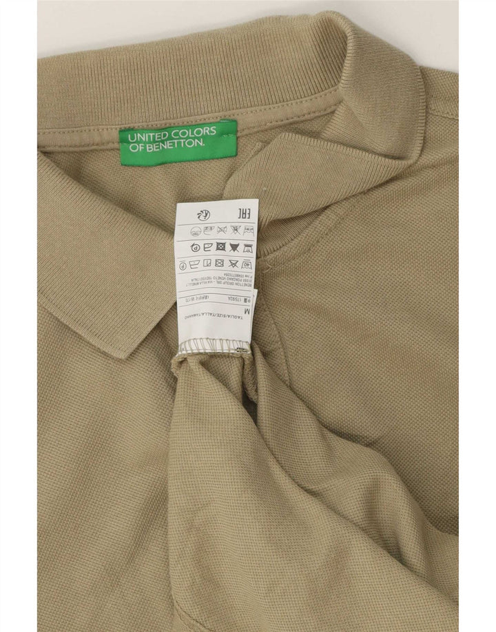 Мужская рубашка-поло Benetton среднего цвета, хаки, хлопок