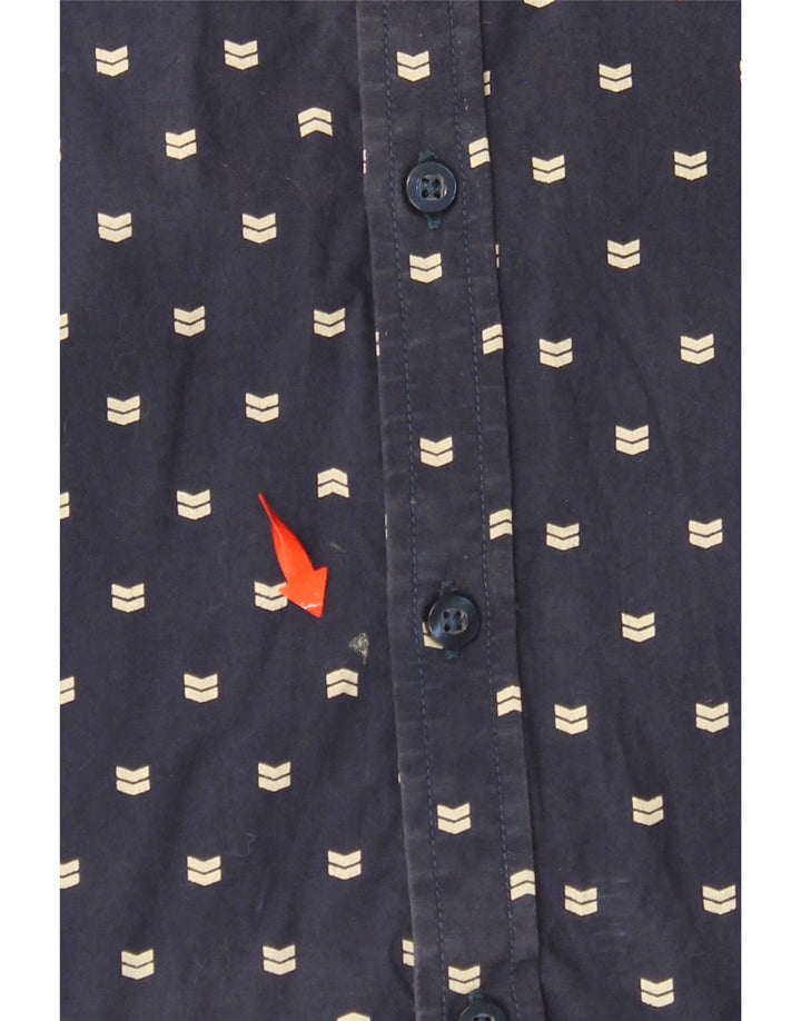 BILLABONG Мужская приталенная рубашка с коротким рукавом, средний темно-синий пятнистый хлопок