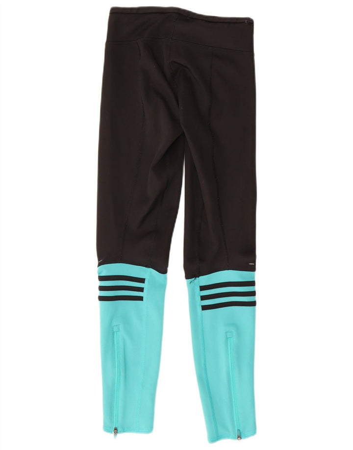 Женские леггинсы ADIDAS Climalite UK 0/2 2XS, черные, полиэстер с цветными блоками