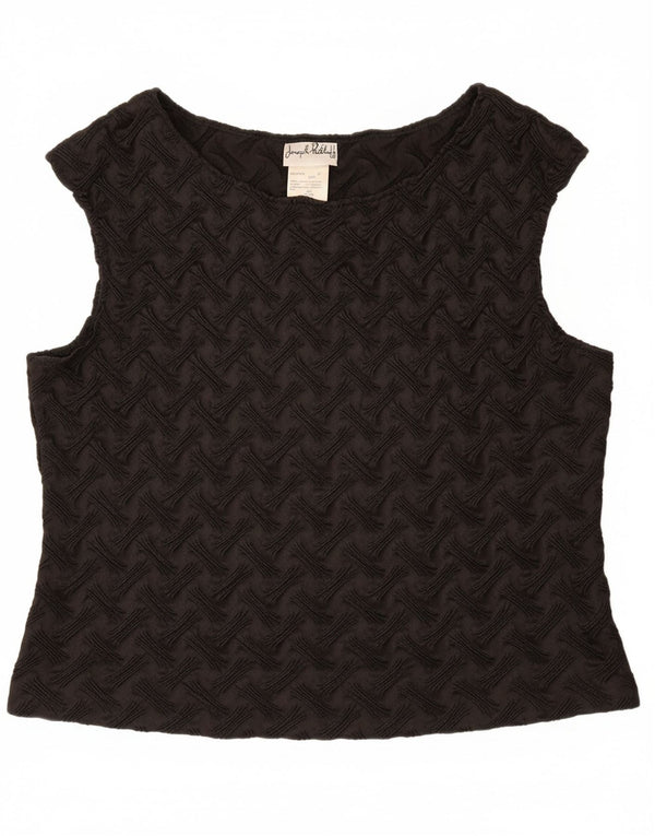 JOSEPH RIBKOFF Женская блузка без рукавов, топ UK 18 XL, черный полиэстер