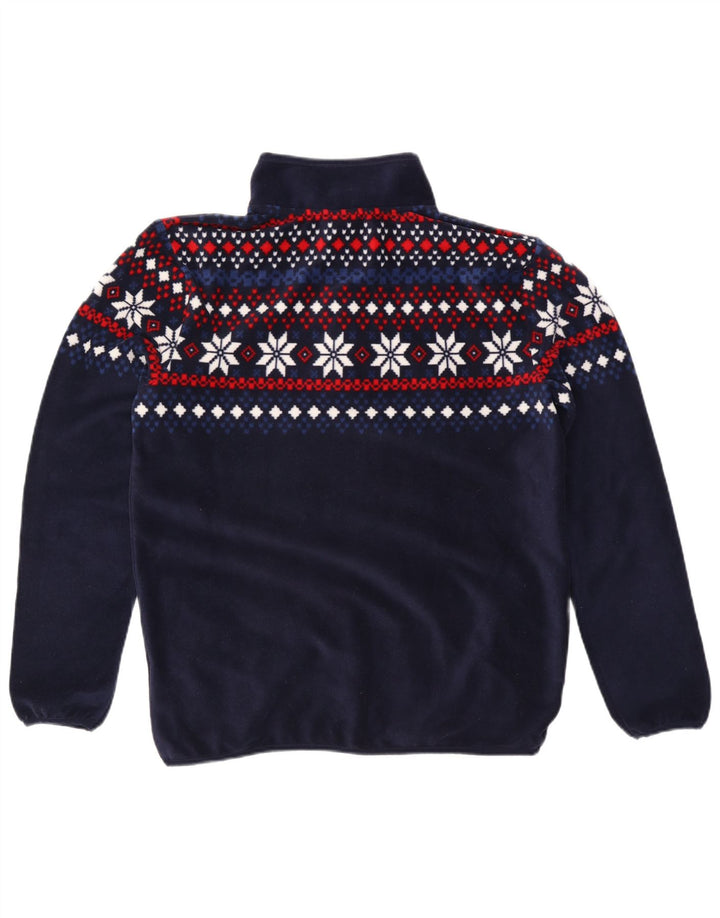 TCM Мужской пуловер с воротником на молнии, спортивный костюм, средний темно-синий Fair Isle