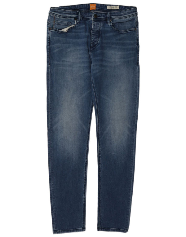 Мужские зауженные джинсы Hugo Boss W34 L34 синие, хлопок