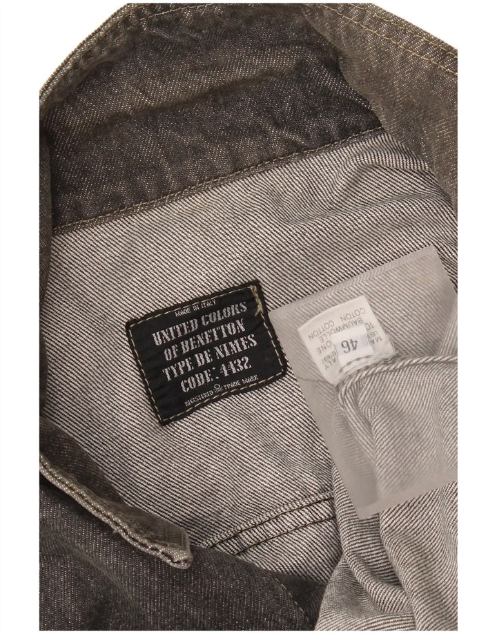 Мужская джинсовая куртка оверсайз Benetton IT 46 Small Grey Cotton