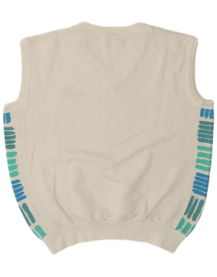 Мужской жилет Sergio Tacchini XL, белый акрил с цветными блоками