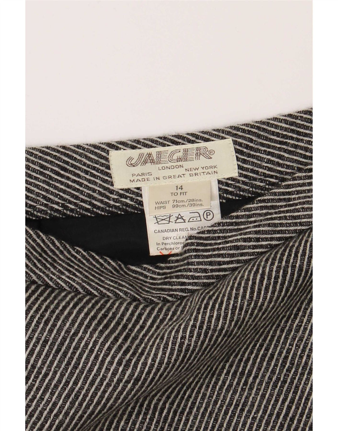 Женская юбка-карандаш Jaeger UK 14 Medium W28 Серая полосатая шерсть