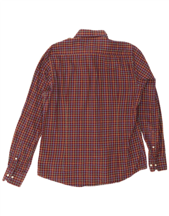 Мужская фланелевая рубашка Barbour в бордовую клетку среднего размера