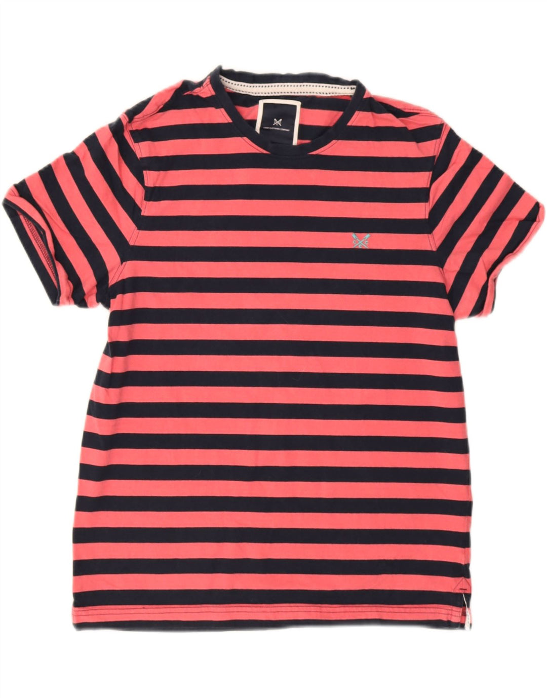 Crew Clothing Мужская футболка из хлопка среднего размера в розовую полоску