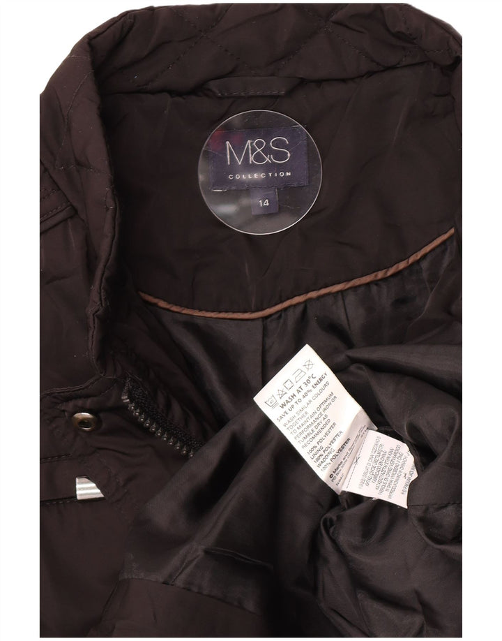 Женская стеганая куртка Marks & Spencer UK 14, большая, черная, полиэстер